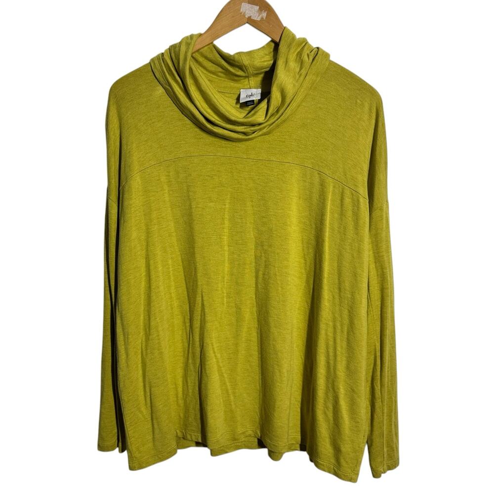 Cabi Easy Turtleneck Women S Citron Bright Moss Ease Yellow Modest Career Office